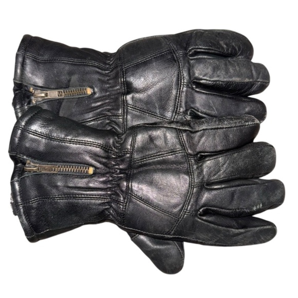 Black leather thinsulate Men's motorcycle‎ snow hunting Gloves medium insulated